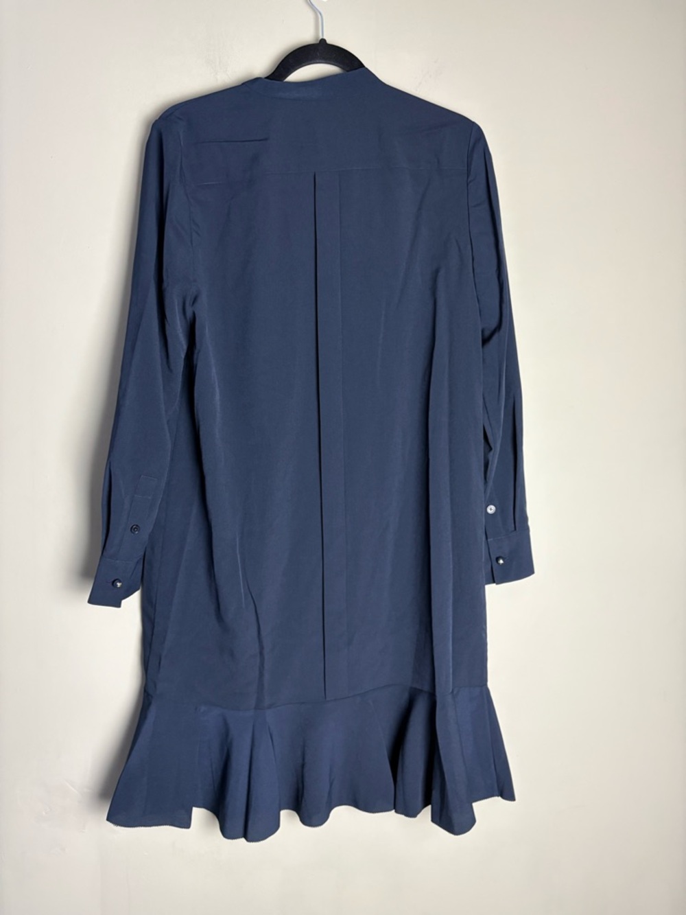Tory Burch Jane Navy Ruffled Crepe de Chine Dress Size 6 - Picture 6 of 11